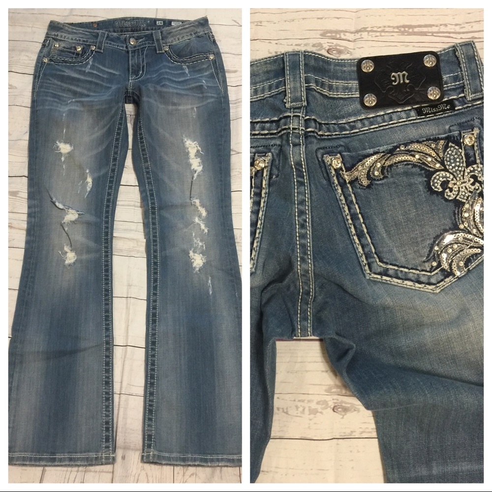 Miss me jeans 28 sequined boot